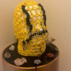 Custom Crochet Frowny Face Chain Mask